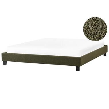 Lit sans tête de lit Bouclé ROANNE 180 x 200 cm Vert foncé product
