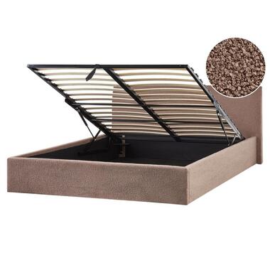 ORBEY - Bed met opbergruimte - Bruin - 160 x 200 cm - Bouclé product