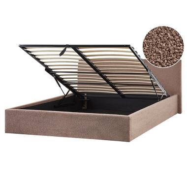 ORBEY - Bed met opbergruimte - Bruin - 180 x 200 cm - Bouclé product