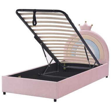 Lit ottoman enfant Couronne Velours GRISETOT 90 x 200 cm avec rangement Rose product