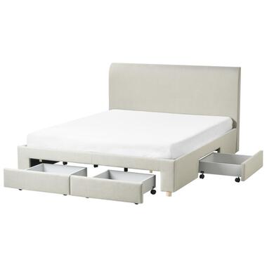 Lit avec tiroirs de rangement Tissu SOUTRIN 160 x 200 cm Beige product