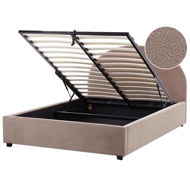 VAUCLUSE - Bed met opbergruimte - Taupe - 140 x 200 cm - Bouclé product