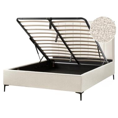 SEZANNE - Bed met opbergruimte - Gebroken wit - 160 x 200 cm - Bouclé product
