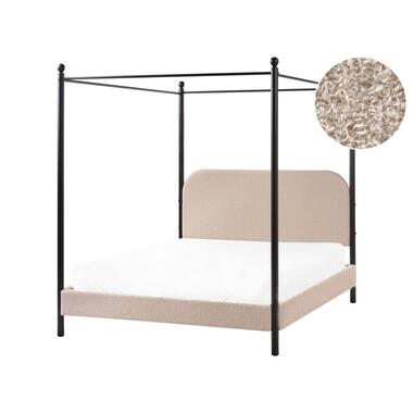 DANNEMOIS - Tweepersoonsbed - Taupe - 140x200 cm - Bouclé product