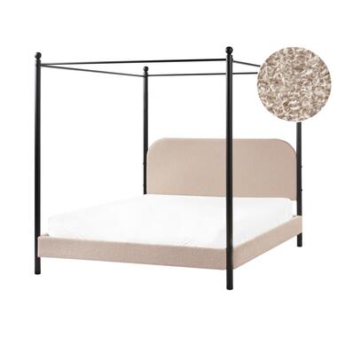 DANNEMOIS - Tweepersoonsbed - Taupe - 160x200 cm - Bouclé product