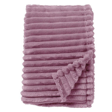 RICKY - plaid 150x200 cm - geribd fleece - Dusky Orchid - paars product