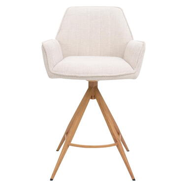 Barstoel Beige/Naturel - Zithoogte 66cm - Noa - Set van 2 product