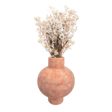 QUVIO Bloemenvaas - Keramiek - Bol -25 cm - Oranje product