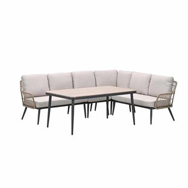 Garden Impressions hoek lounge dining set R Kalibo donker grijs 4-delig product