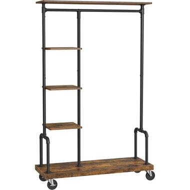 Industrieel Kapstok - Op wielen - Vintage - Donkerbruin product