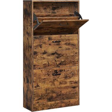 Schoenenkast - Opbergkast- Met 3 vakken - Vintage - Bruin product