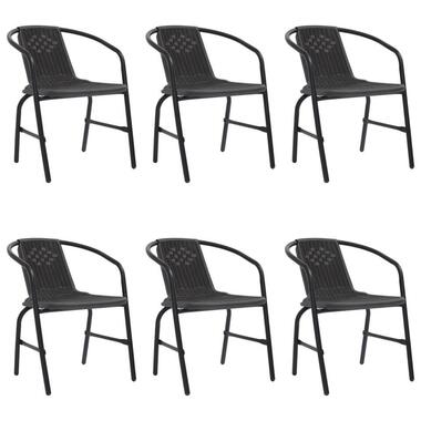 vidaXL - chaise de jardin - 110 kg - Noir - Rotin plastique et acier - 6 pcs product