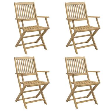 vidaXL - Inklapbaar tuinstoelen - Bruin - Acaciahout - 4 stuks - 57,5x54,5x90 cm product