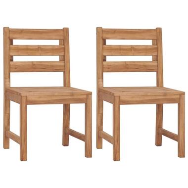 vidaXL - Chaises de jardin - Brun - Teck solide - 2 pcs product