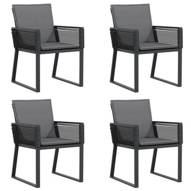 vidaXL - Tuinstoelen- Kussens - Zwart - Poly rattan - 4 stuks product