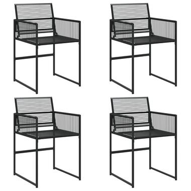 vidaXL - Tuinstoelen - Zwart - Poly rattan - 4 stuks product