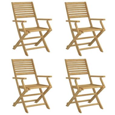 vidaXL - Chaises pliables de jardin - Brun - Massif d'acacia - 4 pcs product
