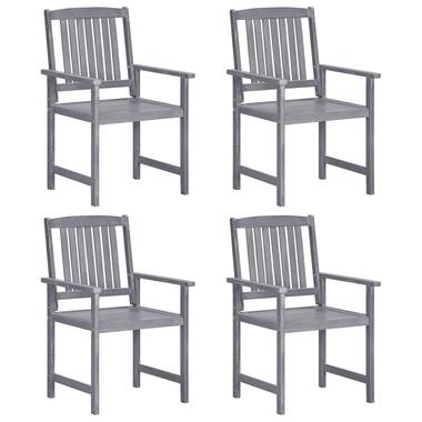 vidaXL - Chaises de jardin - Gris - Bois massif d'acacia - 4 pcs product