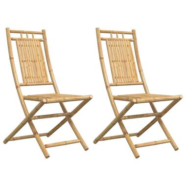 vidaXL - Tuinstoelen inklapbaar - Bamboe - 2 stuks - 46x66x99 cm product