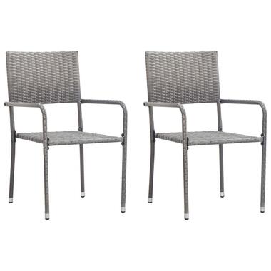 vidaXL - chaise de salle à manger de jardin - Gris - Rotin synthétique - 2 pcs product