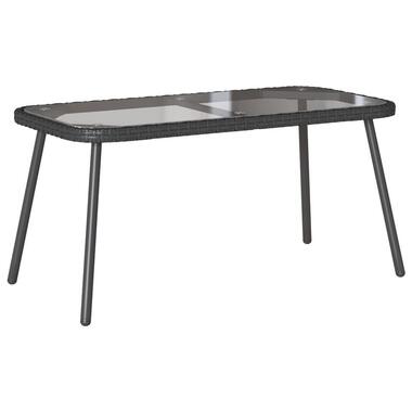 vidaXL - Salontafel - Rechthoekig - Zwart - Poly Rattan - 90x45x43 cm product