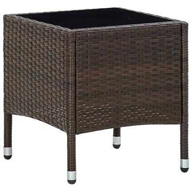 vidaXL - Loungetafel - Bruin - Poly rattan - 40x40x45 cm product