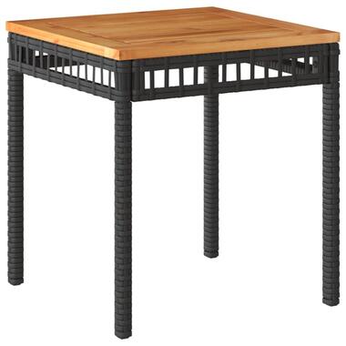 vidaXL - Loungetafel - Weerbestendig - Zwart - Poly rattan en hout - 38x38x42cm product
