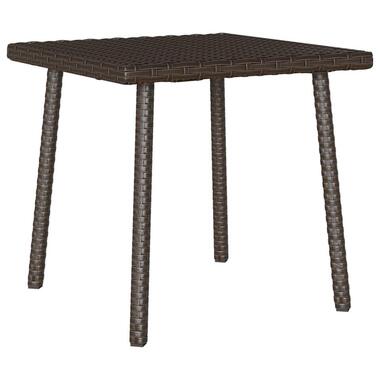 vidaXL - Tuinsalontafel - Weerbestendig - Bruin - Poly rattan - 40x40x37 cm product