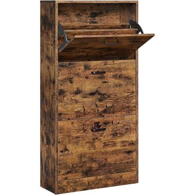 Schoenenkast - Opbergkast- Met 3 vakken - Vintage - Bruin product