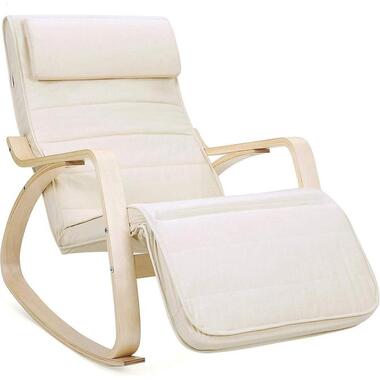 Schommelstoel - Relaxstoel - Verstelbaar 5 standen - Beige product
