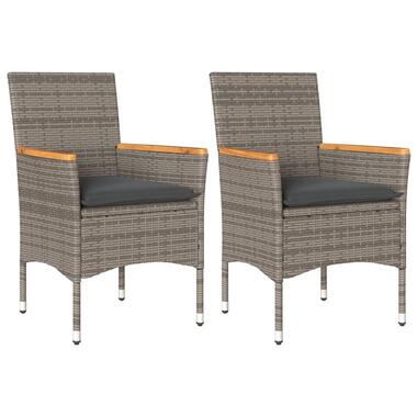 vidaXL - chaise de jardin - Coussins - Gris - Rotin synthétique - 2 pcs product