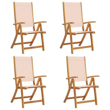 vidaXL - Inklapbare Tuinstoelen - Bruin - Acaciahout - 4 stuks product