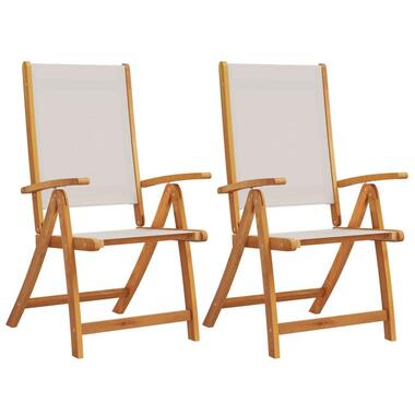 vidaXL - Inklapbare tuinstoelen - Bruin - Acaciahout - 2 stuks product