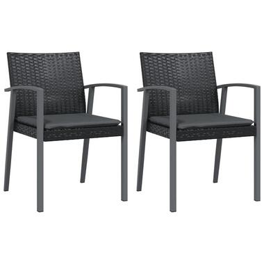 vidaXL - chaise de jardin - Coussins - Noir - Rotin synthétique - 2 pcs product