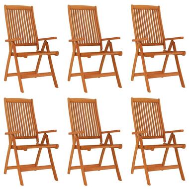 vidaXL - Chaises de jardin pliables - Brun - Bois - 6 pcs product