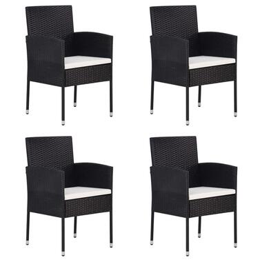 vidaXL - chaise de jardin - Coussins - Noir - Rotin synthétique - 4 pcs product