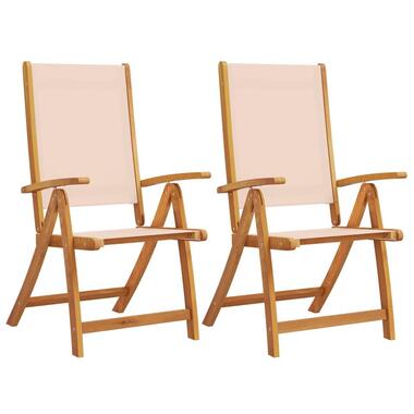 vidaXL - Inklapbare tuinstoelen - Bruin - Acaciahout - 2 stuks product