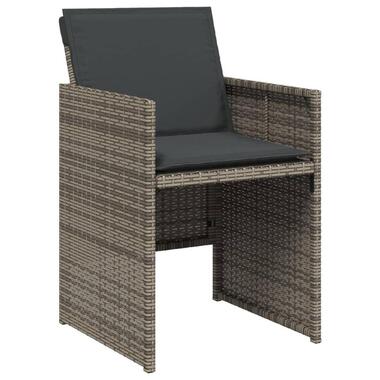vidaXL - Chaises de jardin avec coussins - Gris - Résine tressée - 4 pcs product