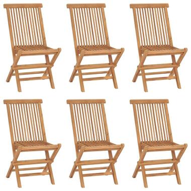 vidaXL - Chaises pliables de jardin - Bruin - Teck solide - 6 pcs product