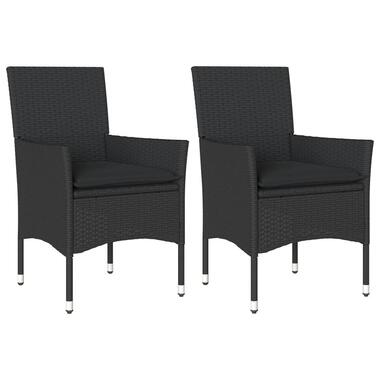 vidaXL - chaise de jardin - Coussins - Noir - Rotin synthétique - 2pcs product