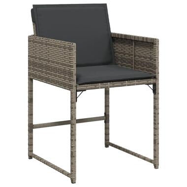 vidaXL - Tuinstoelen - Kussens - Grijs - Poly rattan - 4 stuks product