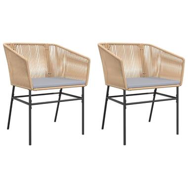 vidaXL - Tuinstoelen -Kussens - Bruin - Poly rattan - 2 stuks product