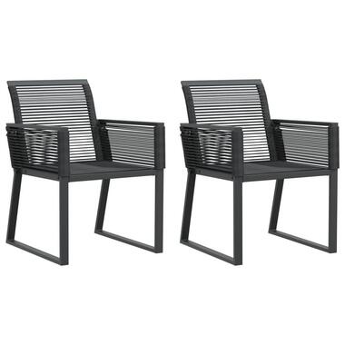 vidaXL - Tuinstoelen - Zwart - Poly rattan - 2 stuks product