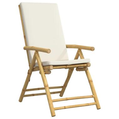 vidaXL - Inklapbaar tuinstoelen met kussens - Bamboe - 4 stuks product