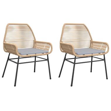 vidaXL - chaise de jardin - Coussins - Brun - Rotin synthétique - 2 pcs product
