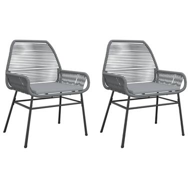 vidaXL - chaise de jardin - Coussins - Gris - Rotin synthétique - 2 pcs product
