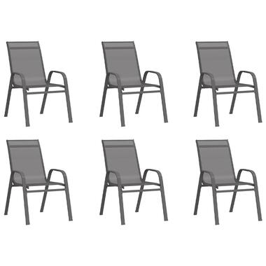 vidaXL - Chaises empilables de jardin - Gris - Tissu textilène - 6 pcs product