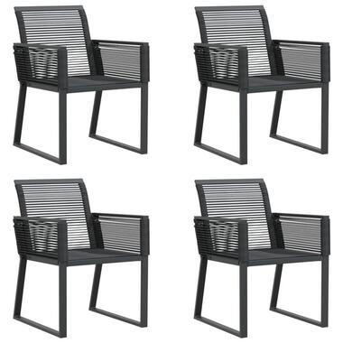 vidaXL - Tuinstoelen - Zwart - Poly rattan - 4 stuks - 53x59x79 cm product
