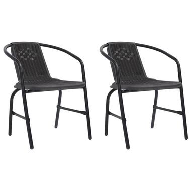 vidaXL - chaise de jardin - 110 kg - Noir - Acier - 2 pcs product
