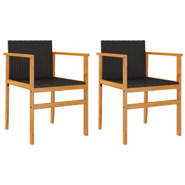 vidaXL - Tuinstoelen - Zwart - Poly rattan - 2 stuks product